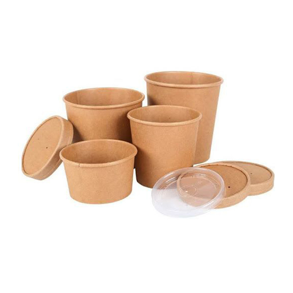 Brown Kraft Paper Bowls for Soup 8 Oz (50 Pcs x 20 Pkt), 1000 Pcs | Carton