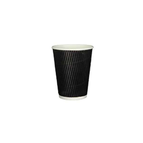 Ripple Paper Cups Black Color Without Cover 4 Oz (25Pcsx40Pkt), 1000 Pcs | Carton