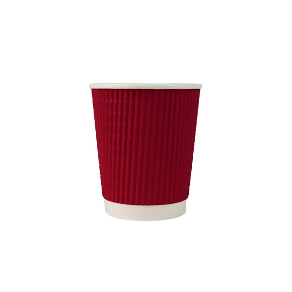 Ripple Paper Cups Red Color Without Cover 12 Oz (25Pcsx20Pkt), 500 Pcs | Carton