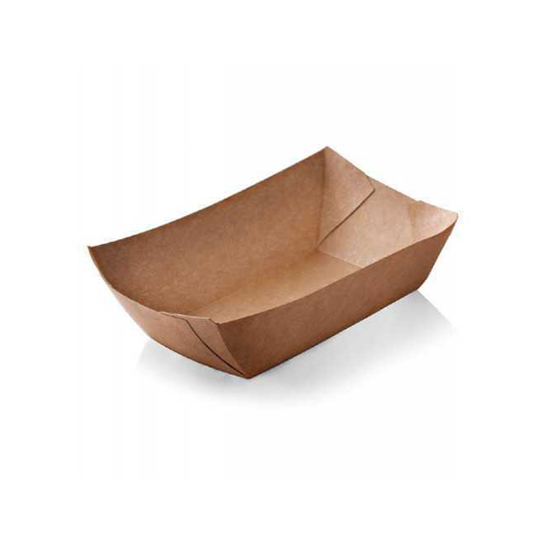 Brown Paper Plates Boat Shape Large, 500 Pcs | Carton