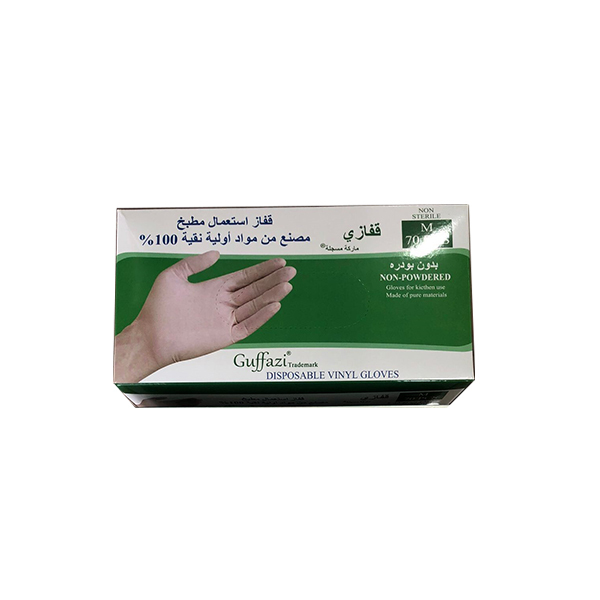 Guffazi Disposable Vinyl Gloves M, 70 Pcs | Pack, 10 Packs | Carton