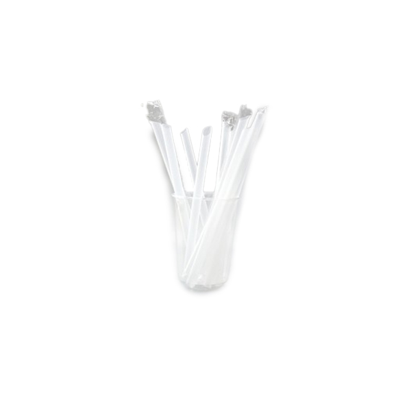 Juice Straw 9 mm Clear, 100 Pcs | Bag, 20 Bags | Carton