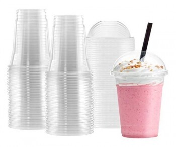 PET Clear Cups with Dom Lid 10 Oz, 1000 Pcs | Carton