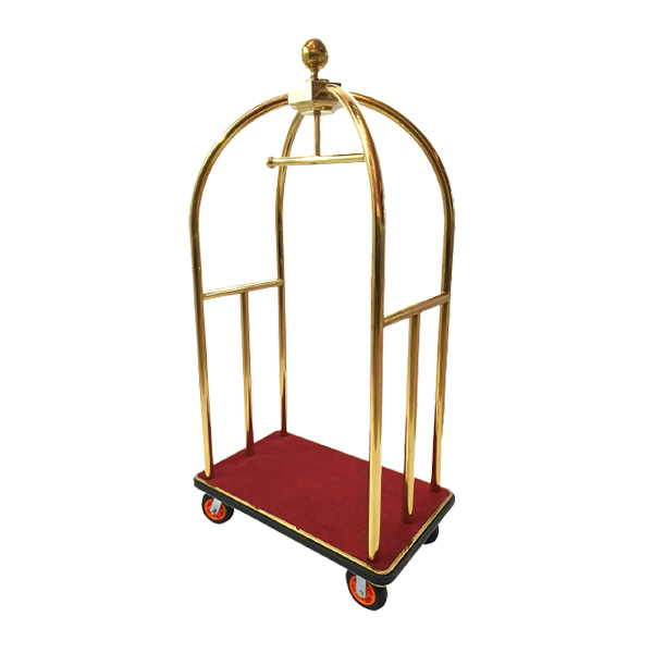 Luggage Trolley Strong Steel Small Size (95* 55* 180 cm) (Sliver - Gold) Wheel 6 inch, 1 Pcs