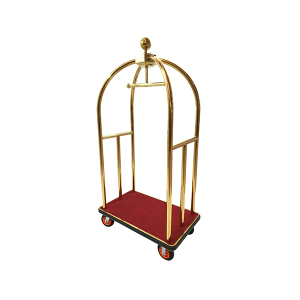 Luggage Trolley Strong Steel Small Size (95* 55 * 180 cm) (Gold - Sliver) Wheel 8 inch, 1 Pcs