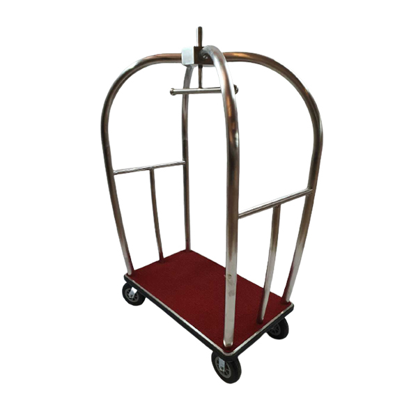 Luggage Trolley Strong Steel Small Size (95* 55* 180 cm) (Sliver) Wheel 8 inch, 1 Pcs