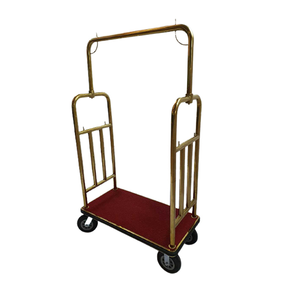 Luggage trolley Rectangle Strong Steel Small Size (95 * 55 * 180 cm) (Chrome) Wheel 8 inch, 1 Pcs