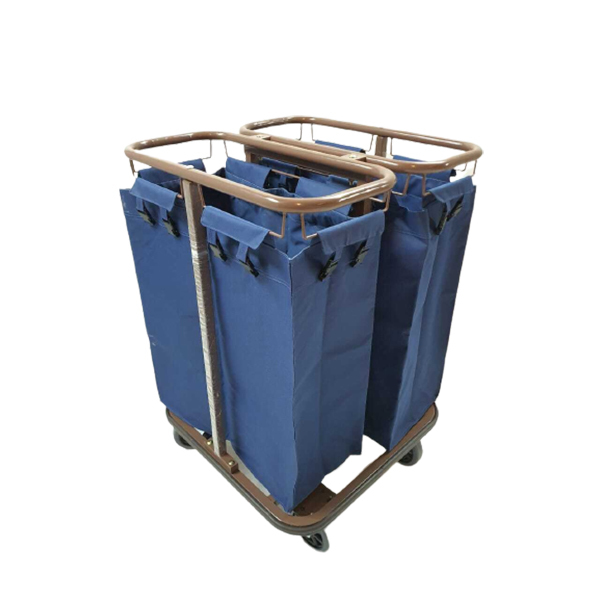 Laundry Cart Blue Color Double Bag, 1 pcs