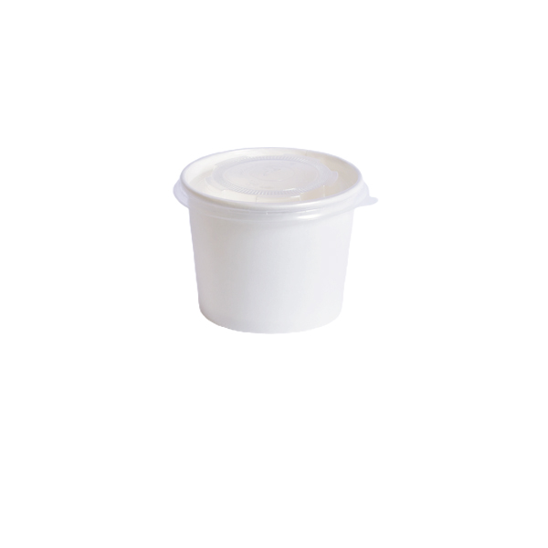 Disposable Paper Box with Plastic Lid Size 4 Oz, 1000 Pcs | Carton