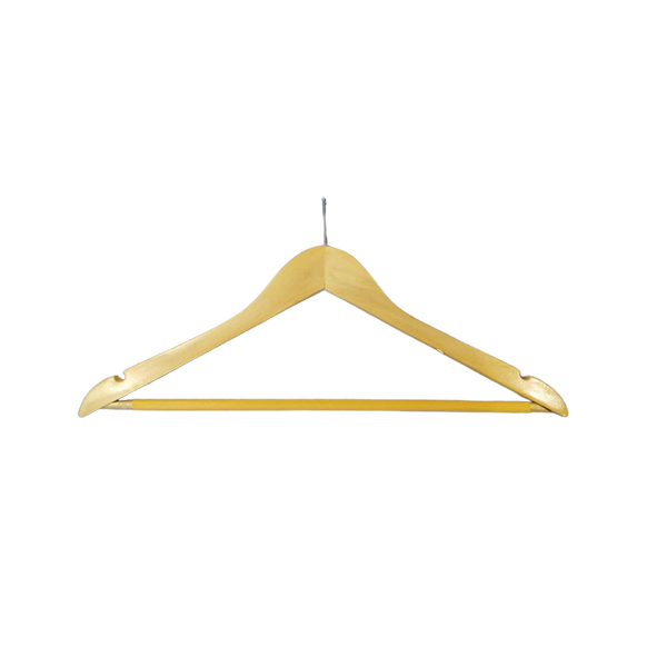 Anti-Theft Wood Clothes Hanger for Hotels, 20 Pcs | Carton