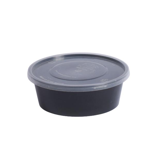 Round Microwave Container Black 250g With Cover, 240 Pcs | Carton