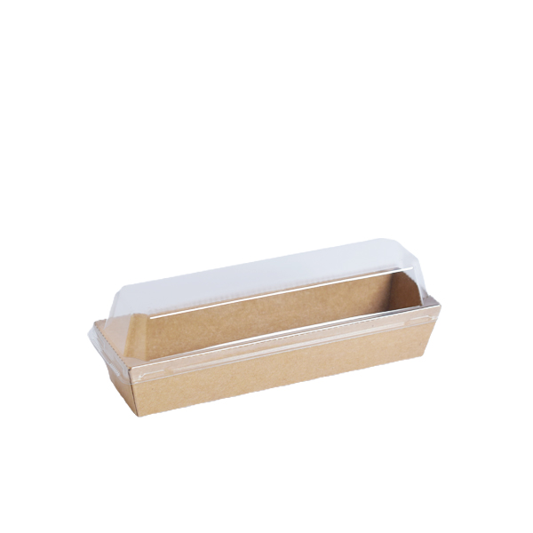 Disposable Sushi Paper Box with Plastic Lid, Size (35Dx55Wx180L), 1000 Pcs | Carton