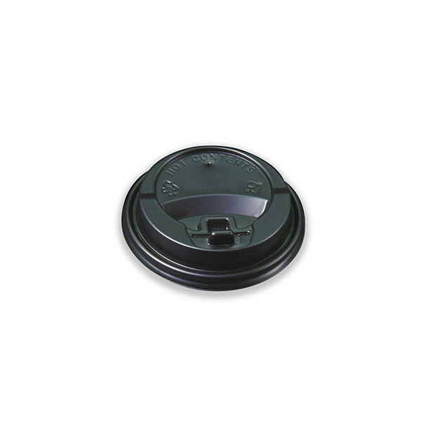 Disposable Black Plastic Cup Lid 8 Oz, 1000 Pcs | Carton