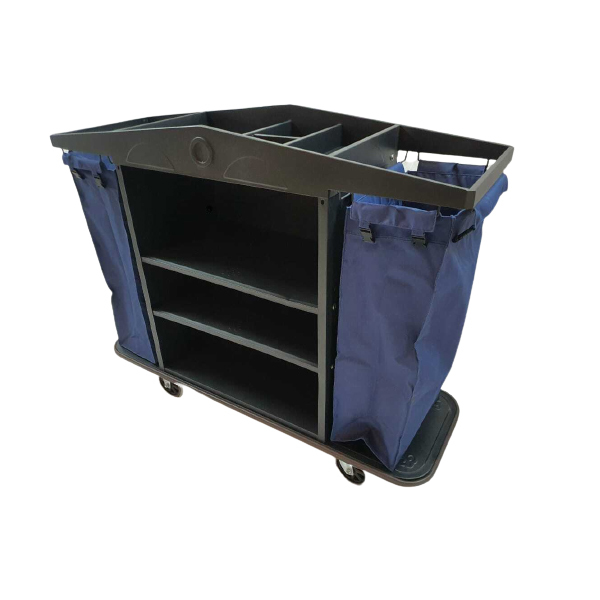 Housekeeping Cart Double Basket Brown Steel C-9E02 (142 L * 46 W * 110 H), 1 pcs