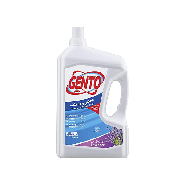 Gento Cleaner &amp; Disinfectant Lavendar Scent 3 L, 6 Pcs | Carton