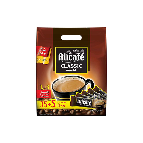 Alicafe Classic 3 in 1 Coffee, 40 Pcs | Bag, 12 Bags | Carton