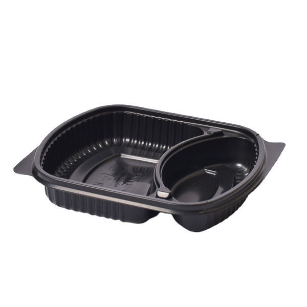 Disposable MicroWave 2 Comp Black Container With Clear Lid, 250 Pcs | Carton