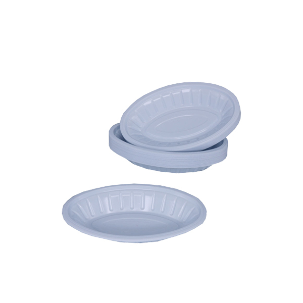 White Plastic Plates, Small half Oval (30*50 Pieces), 1500 Pcs | carton