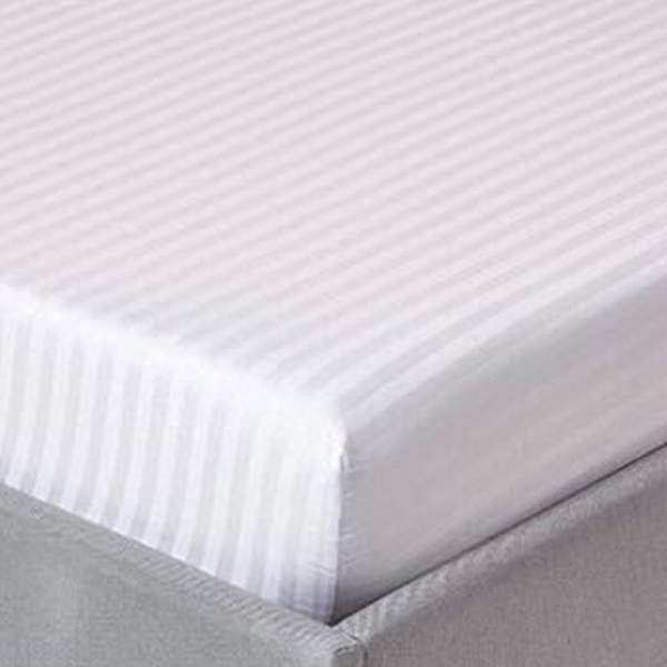 Hotel striped fitted sheet (200 * 200 * 260 stitches), one piece