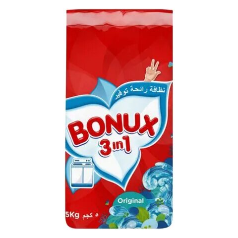 Bonux Original Detergent 5 Kg, 3 Pcs | Carton