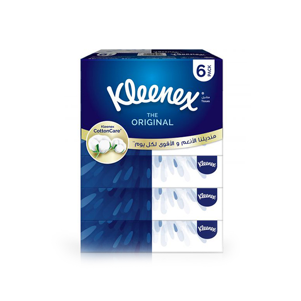 Kleenex Facial Tissue 2 layers, 90 Sheets, 6 Boxes, 6 Pcs | Carton