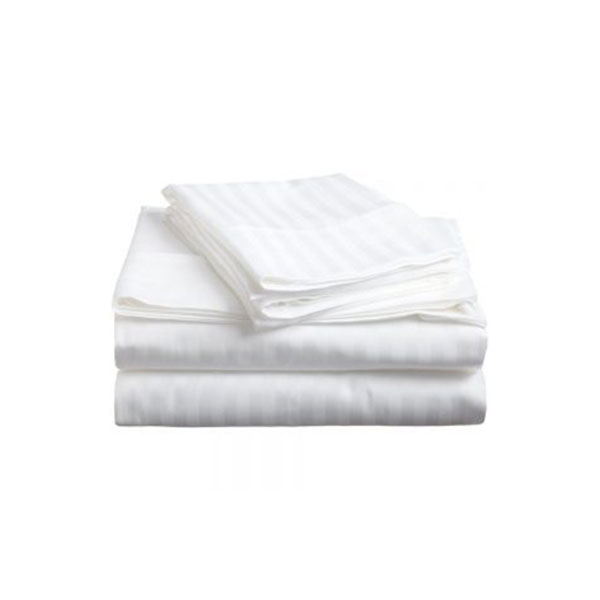 Bedsheet Double White 50% Cotton 50% Poly (220X280 cm), 10 Pcs | Carton