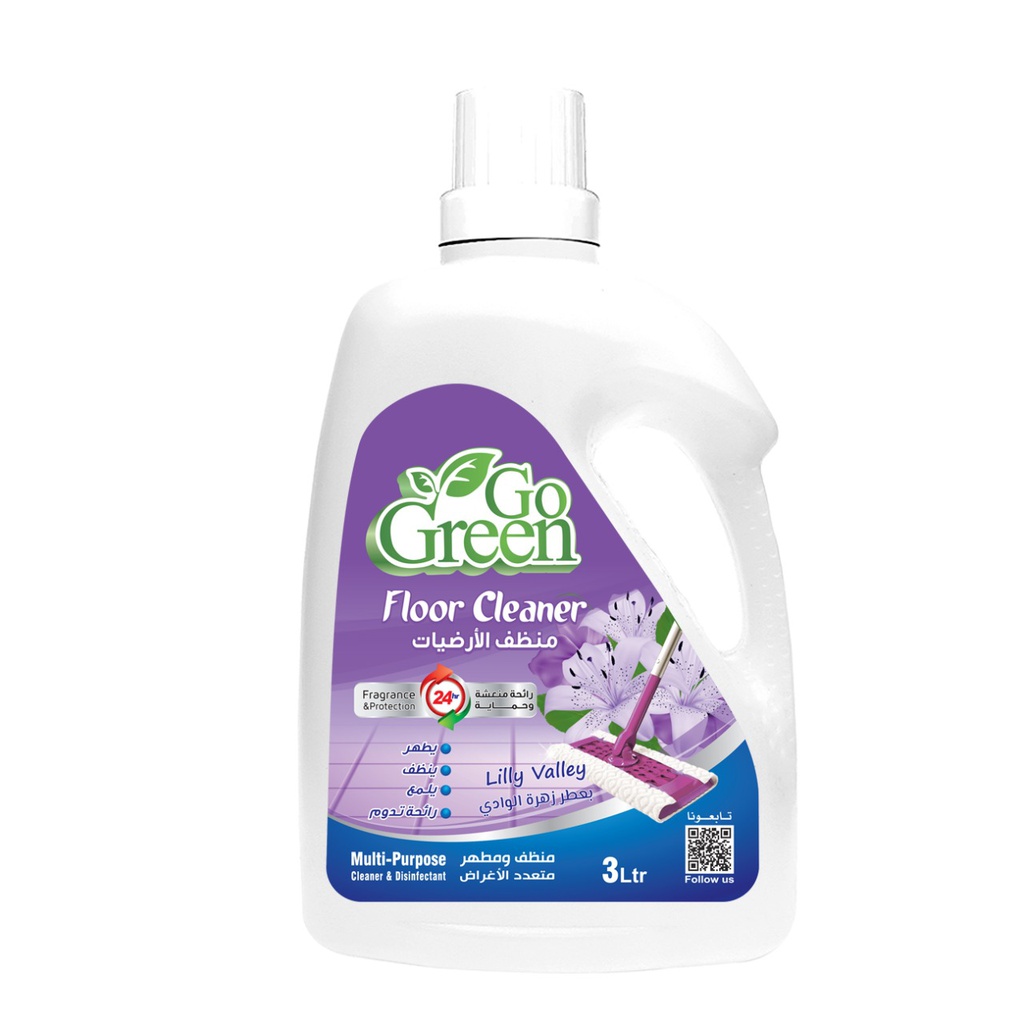 Go Green Floor Cleaner Lilly Scent 3 L, 6 Pcs | Carton