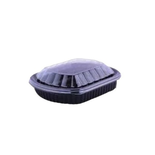 [SH-050] Disposable Microwave SH 1 comp Black Container With Clear Lid, 250 Pcs | Carton