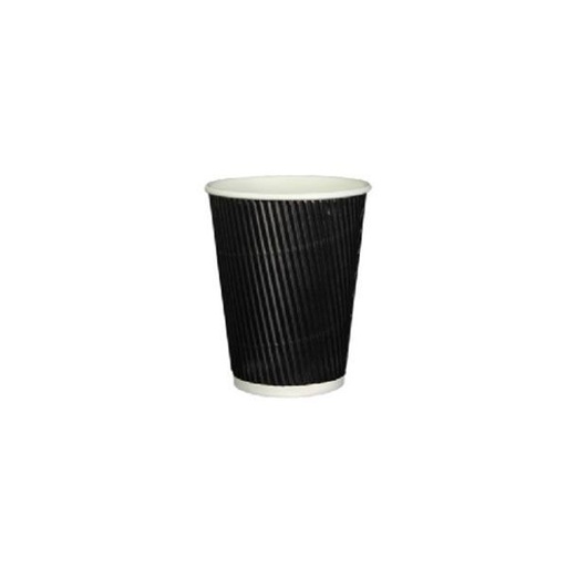 [SM-009] Ripple Paper Cups Black Color Without Cover 4 Oz (25Pcsx40Pkt), 1000 Pcs | Carton