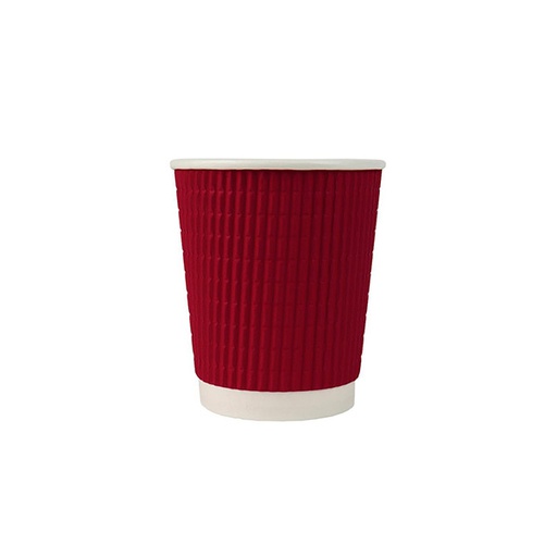 [SM-011] Ripple Paper Cups Red Color Without Cover 12 Oz (25Pcsx20Pkt), 500 Pcs | Carton