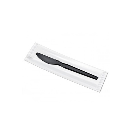 [SH-058] Plastic Knife Black Color Wrapper VIP, 500 Pcs | Carton