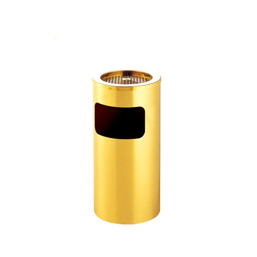 [FR-219] Ashtray + Trash basket Golden Color A1, 1 Pcs