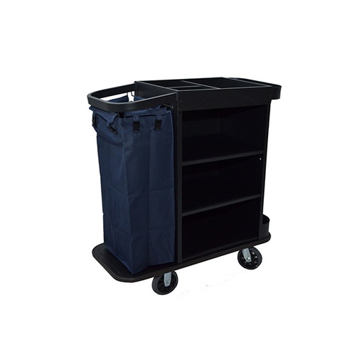 [FR-130] Housekeeping Cart Single Basket Black Steel C-22 B (105 L * 46W * 110 H), 1 pcs