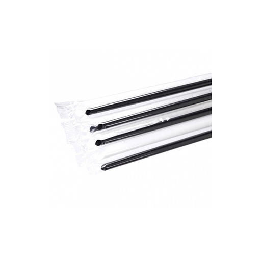 [OB-029] Skp Juice Straw 10 Mm Black Wrapped, 100 Pcs | Bag, 20 Bags | Carton