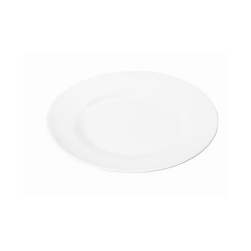 [YK-013] White Round Glass Plate Size 23 Cm, 50 Pcs | Carton