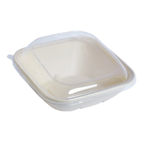 [MT-050] Disposable Sugarcane Plate with Plastic Lid, 400 Pcs | Carton