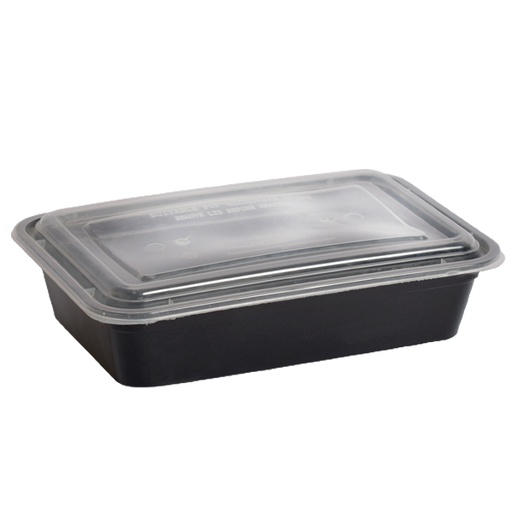 [MT-059] Disposable Microwave Black long Rectangle Box Size 1000 mg, 200 Pcs | Carton